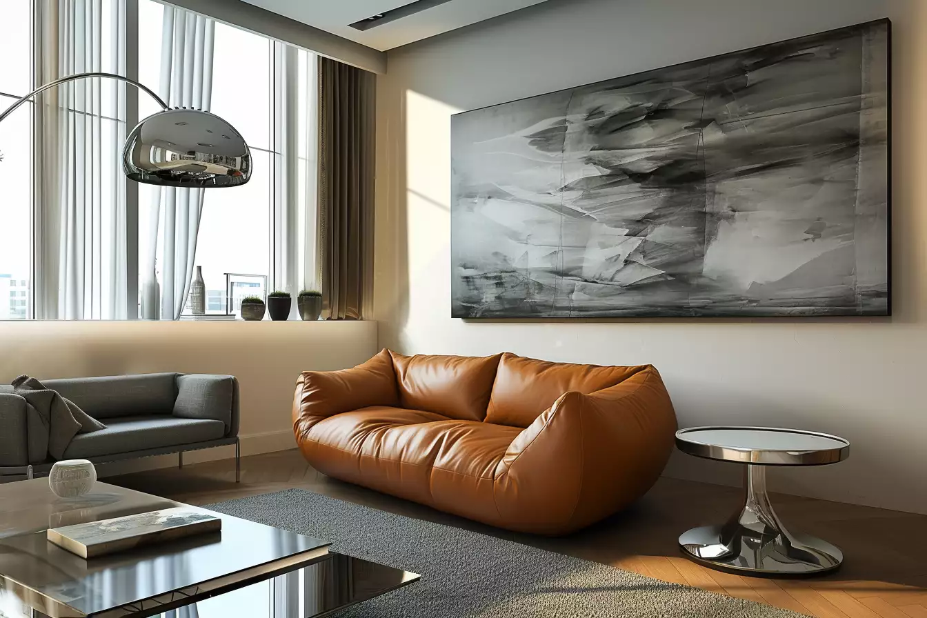 Aura B Comfort Sofa brown color in the ambience