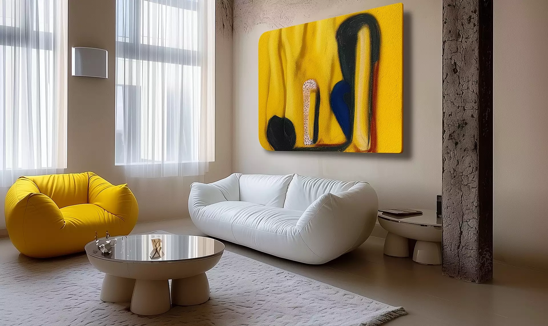 Aura B Comfort Sofa white color in the ambience