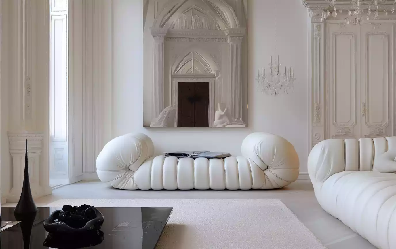 Ava Pearl Sofa in the ambience 2